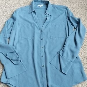 Blue button down